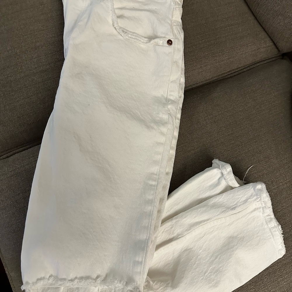 Abercrombie & Fitch Cream Straight Leg Jeans - Picture 11 of 12